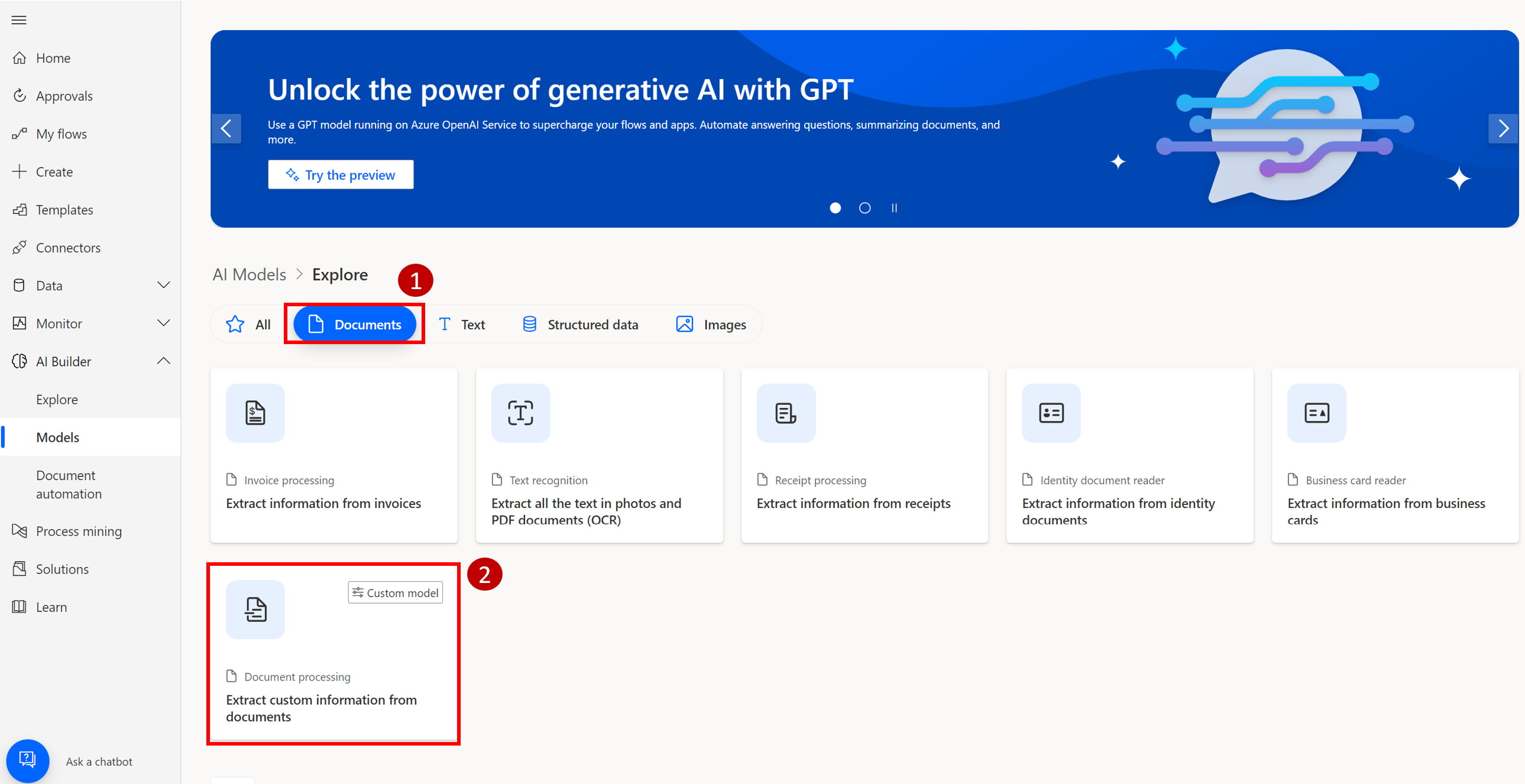 Screenshot of the Enhance your business with AI dialog box.