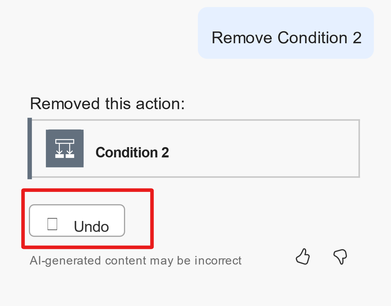 Screenshot showing the Undo button.