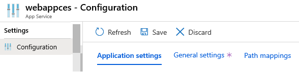 Screenshot that shows other configuration options for an app with the App Service in the Azure portal.