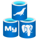 Azure Database for MariaDB, MySQL, and PostreSQL logos