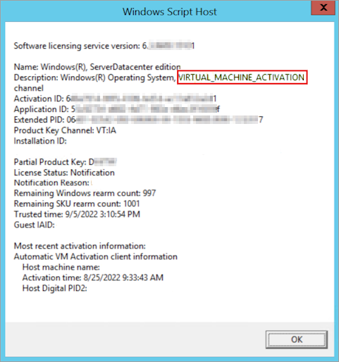 Zrzut ekranu przedstawiający okno Host skryptu systemu Windows.