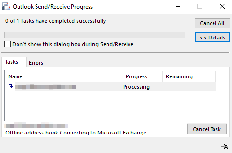Zrzut ekranu przedstawiający pasek postępu