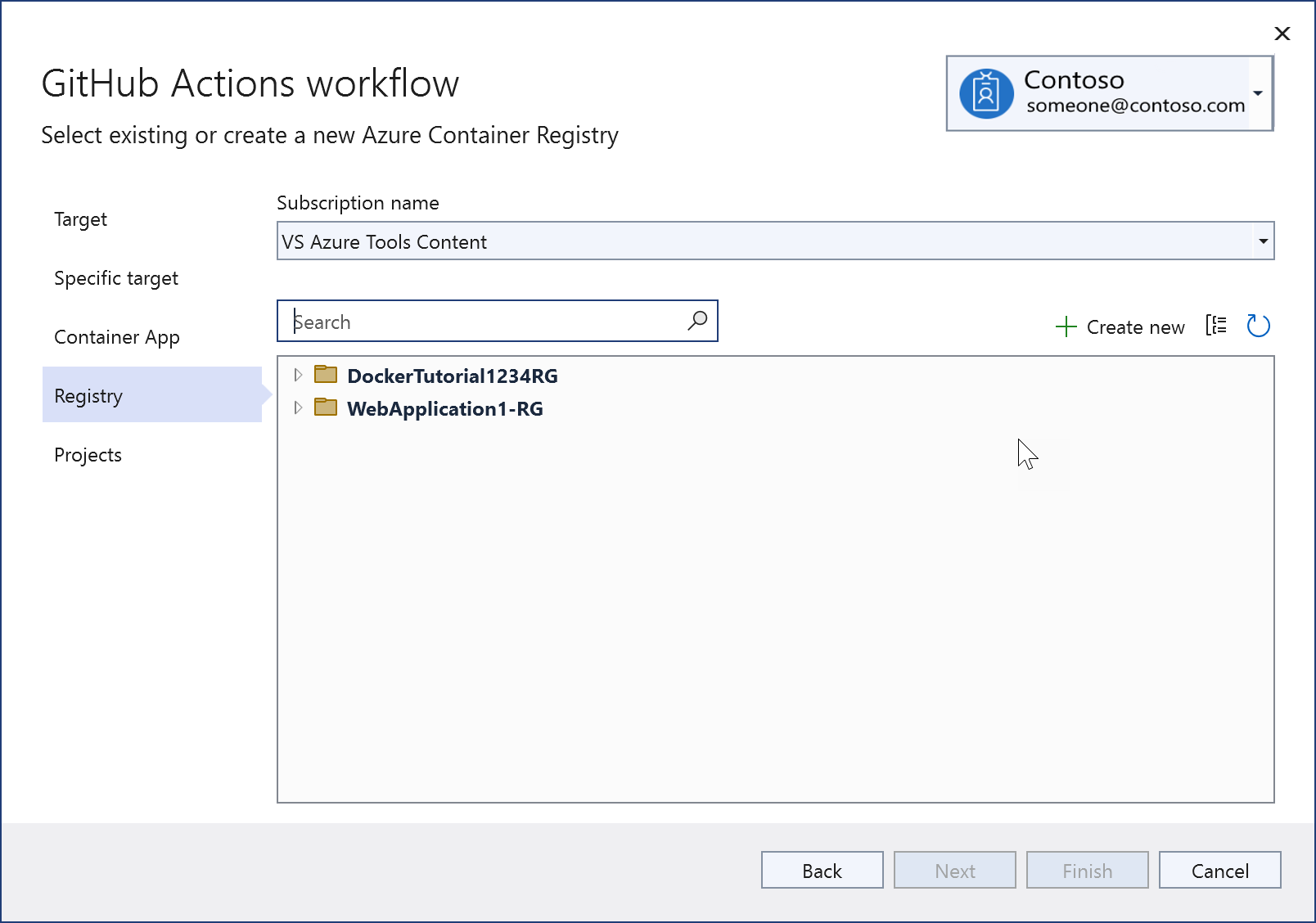 Zrzut ekranu przedstawiający ekran usługi Azure Container Registry.