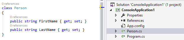 Zrzut ekranu przedstawiający wbudowany wynik — C#.