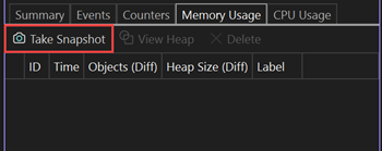 Zrzut ekranu przedstawiający przycisk Wykonaj migawkę w narzędziach diagnostycznych.
