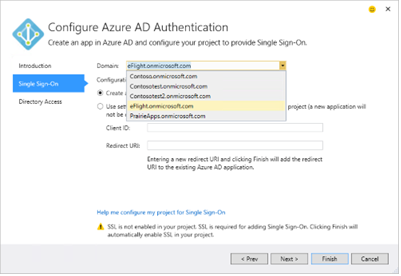 Określanie domeny usługi Active Directory w kreatorze