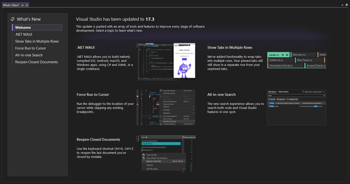 Co nowego w programie Visual Studio