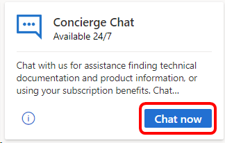 Kafelek Czat Concierge - zrzut ekranu przedstawiający ten kafelek