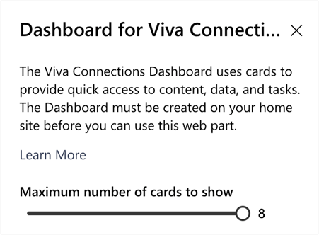 The screen displaying the option by which you can define the count of the cards to be displayed.