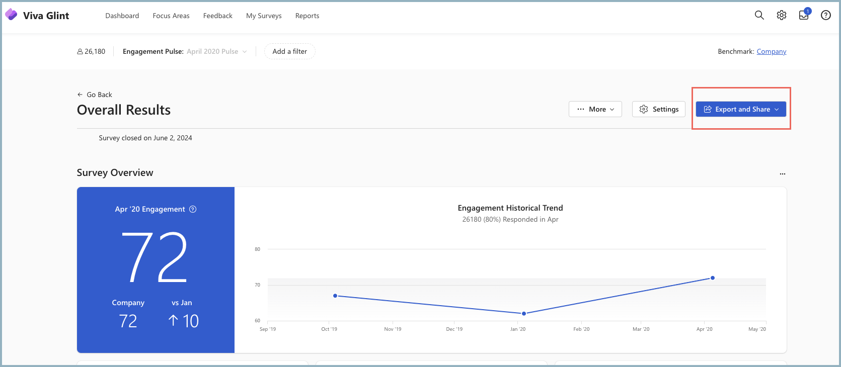 Screenshot of the Export and Share button.