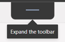  Zrzut ekranu przedstawiający przycisk rozwiń pasek narzędzi podczas korzystania z Windows App w przeglądarce internetowej.