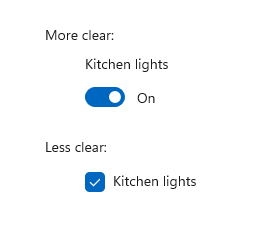 Toggle switch versus check box