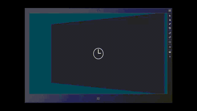 Animacja pokazująca pojawianie się prostokąta na ekranie