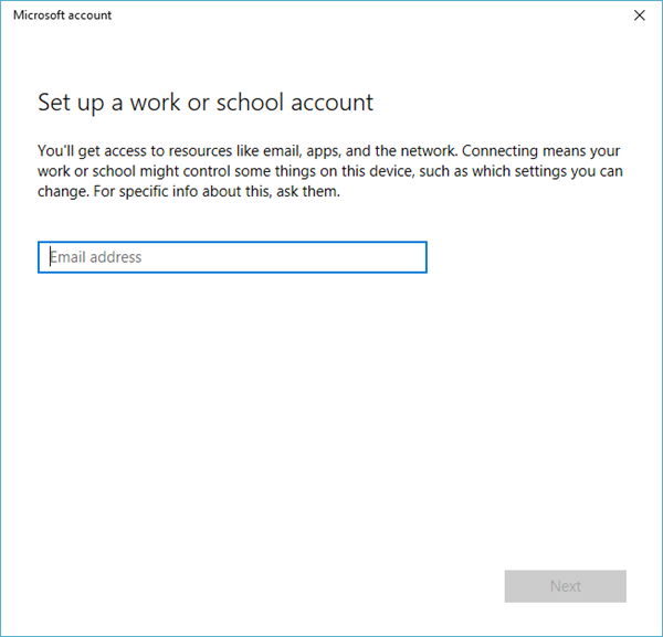sync work or school account to Azure AD.