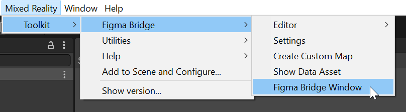 Mostek Figma — menu