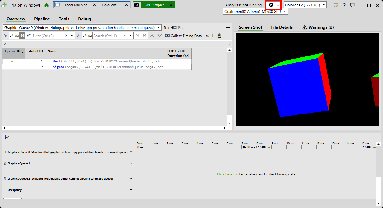 Zrzut ekranu przedstawiający aplikację PIX wyróżniony przycisk startowy