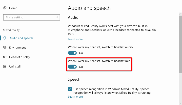 Konfigurowanie immersyjnego zestawu słuchawkowego