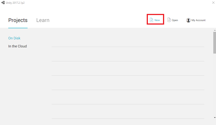 Uruchom nowy projekt aparatu Unity.