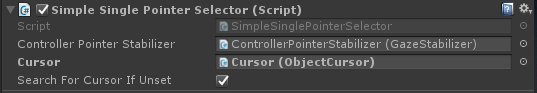 Simple Single Pointer Selector set-up