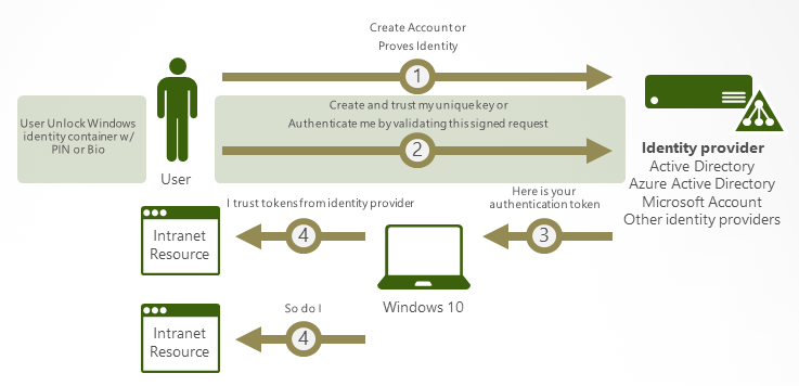 How authentication works in Windows Hello.