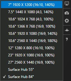 rozdzielczości symulatora Visual Studio