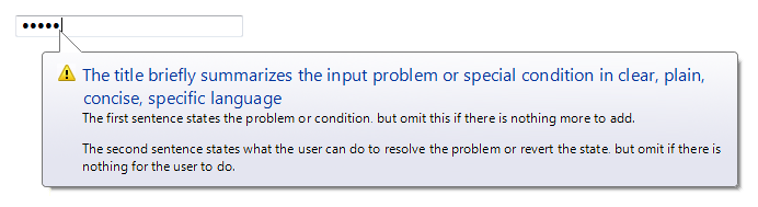 zrzut ekranu balonu z tekstem tytułu i treści