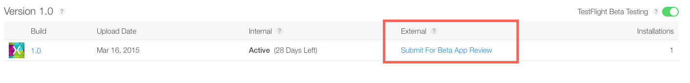 Submit For Beta App Review