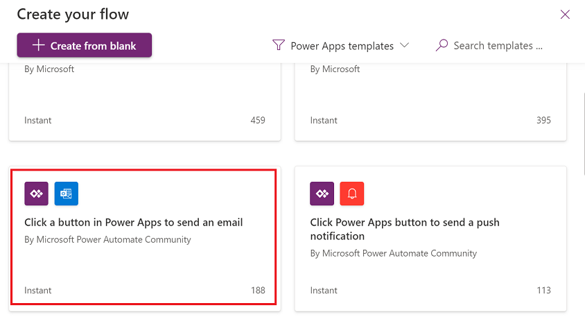 select the Click a button in Power Apps to send an email. Select the Click a button in Power Apps to send an email template.