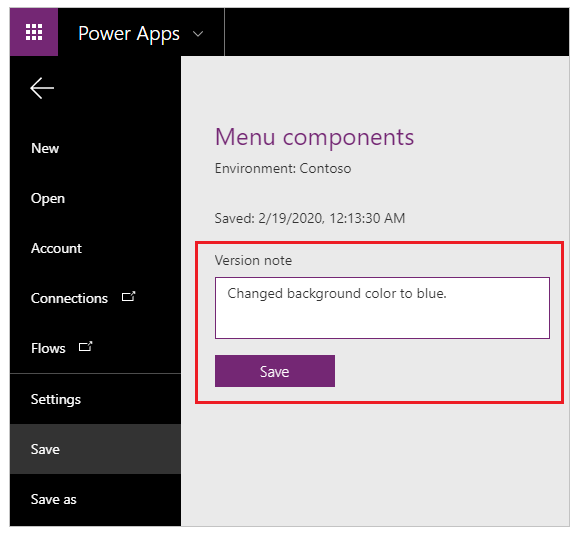 Version note when saving component library Version note when saving component library.