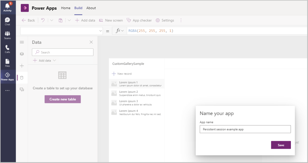 Save a Power Apps app in Teams Save a Power Apps app in Teams