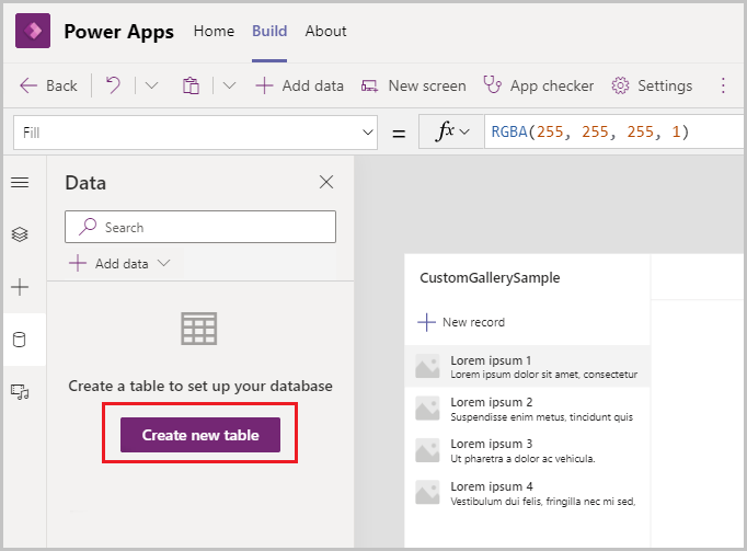App is created with a gallery App is created with a gallery