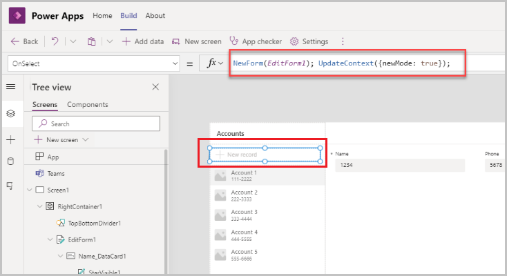 OnSelect formula OnSelect formula
