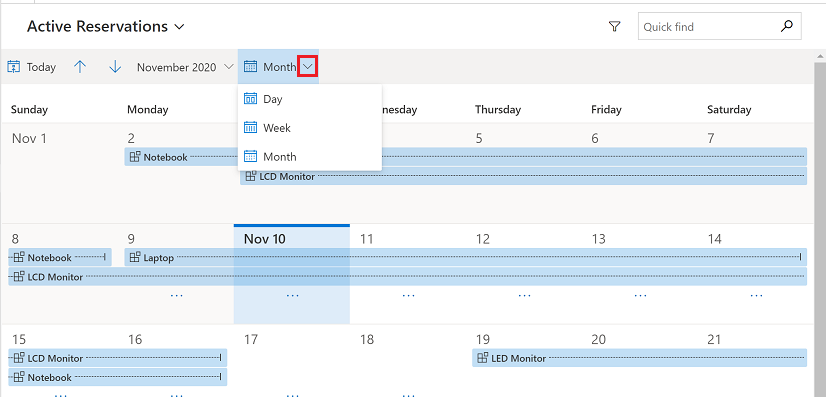 Select the current calendar view Select the current calendar view.
