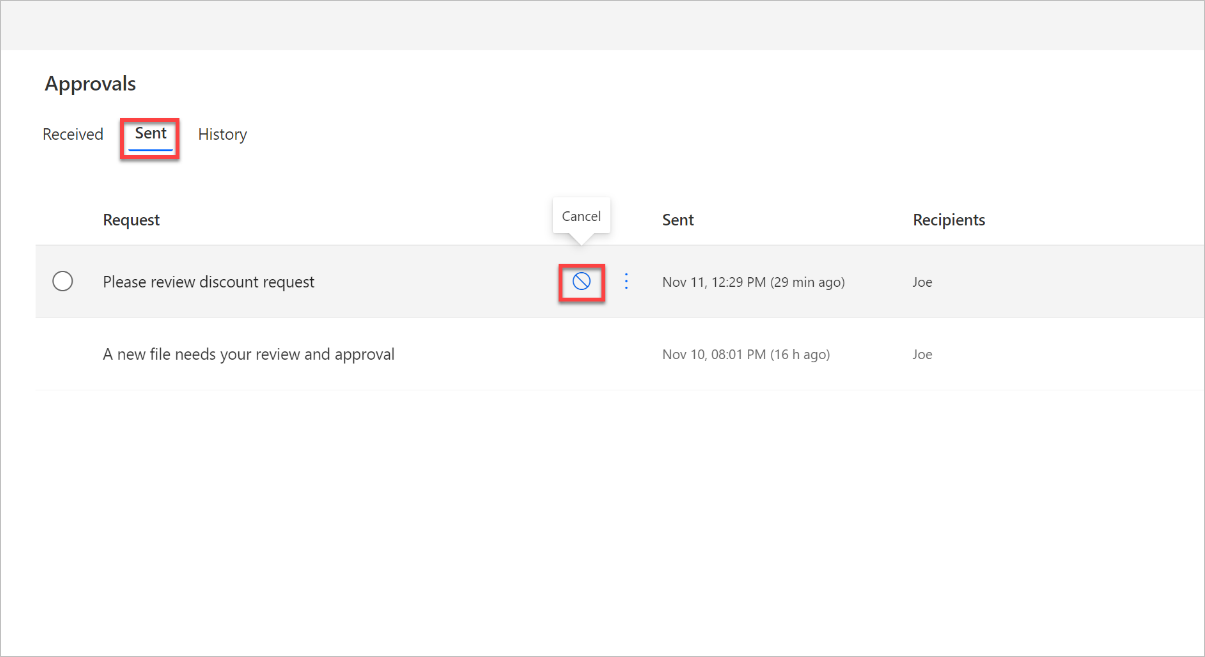 Cancel an approval request flow.