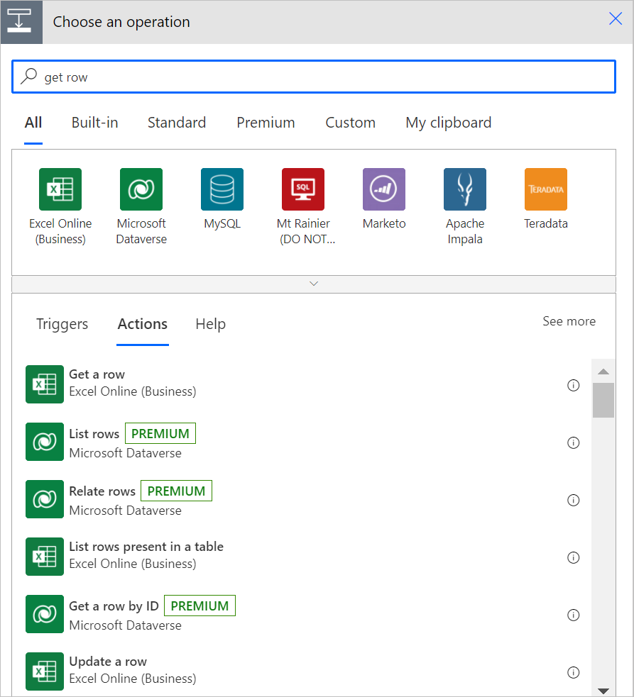 Filter Microsoft Dataverse actions Filter Microsoft Dataverse actions.