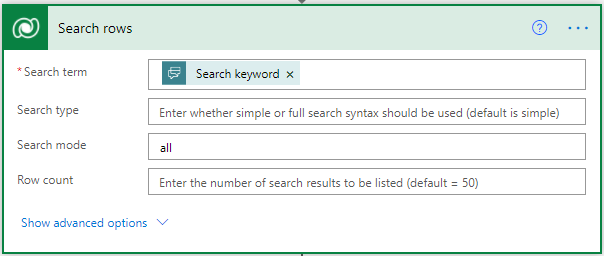 Search mode example Search mode example.