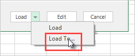 Screenshot of the Load To in Navigator, showing the Load To selection.