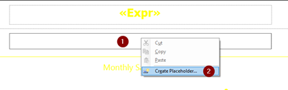 Screenshot showing select Create Placeholder.