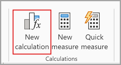 Screenshot of selecting the new calculation button in the ribbon.