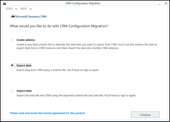 Export configuration data Export configuration data.
