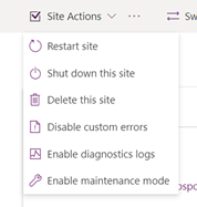 Select site actions.