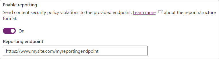 Enabling reporting endpoint