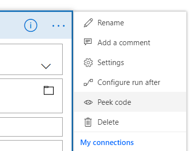 Peek code menu item Peek code menu item