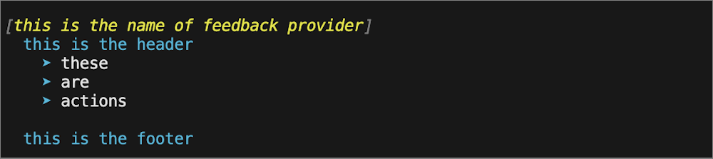 Screenshot of example feedback providers