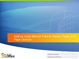 Adding Code-Behind Files in SharePoint Server 2007