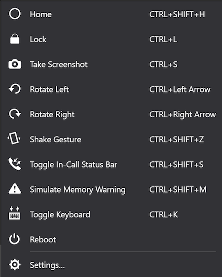 iOS simulator additional settings iOS simulator additional settings