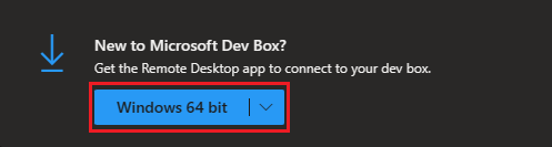 Captura de tela que mostra como selecionar a configuração da plataforma novamente para baixar o cliente da Área de Trabalho Remota do Windows.