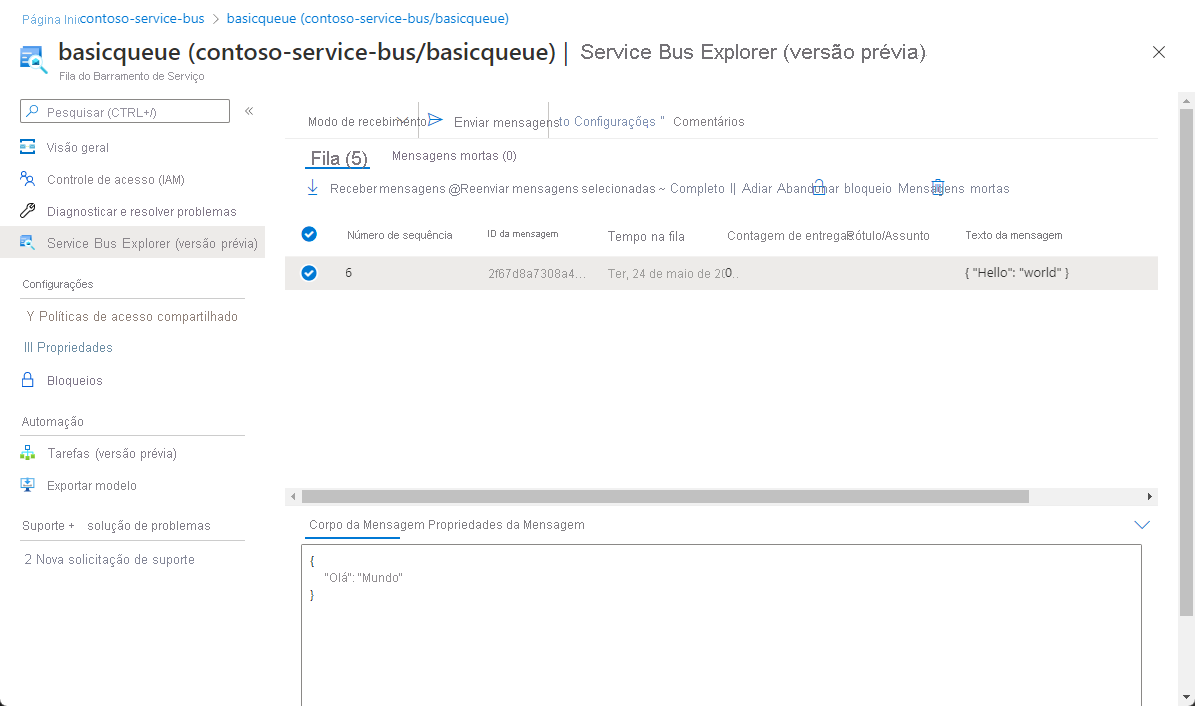 Screenshot with overview of received messages and message body content shown.