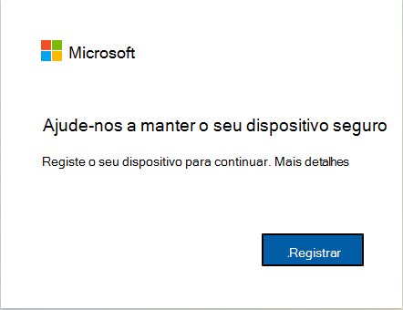 Captura de tela de como registrar o dispositivo com Intune.