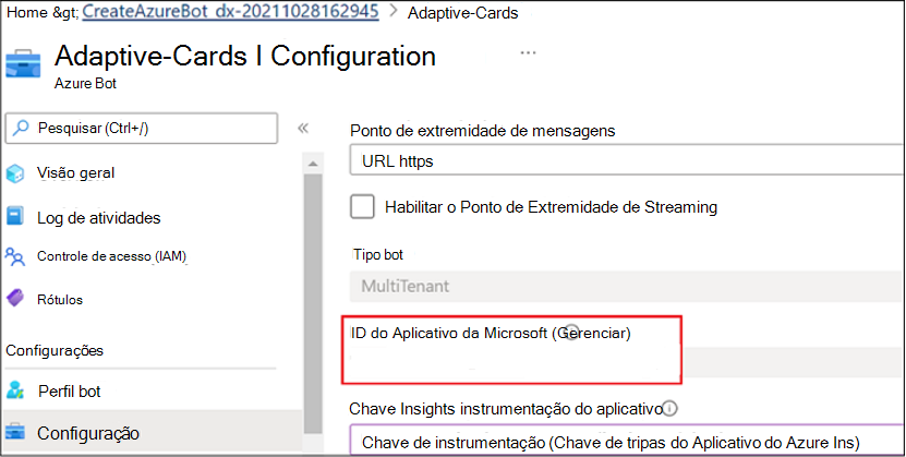 A captura de tela mostra como adicionar a ID do Aplicativo Microsoft para criar o segredo do cliente.